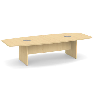 OfficeSource | OS Conference Tables | Boat Shaped Conference Table with Slab Base - 10' - American Elm – view 10