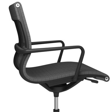 OfficeSource | Franklin Collection | Mesh Swivel Chair with Black Frame - Silver Mesh - Black – view 10