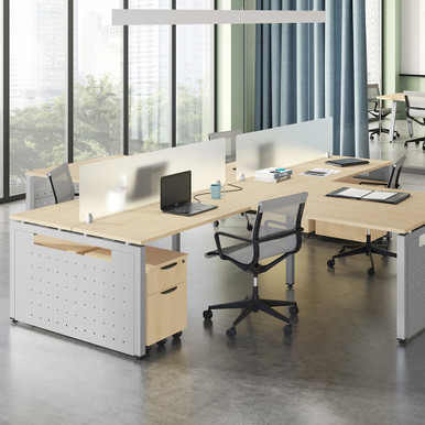 OfficeSource | Franklin Collection | Mesh Swivel Chair with Black Frame - Silver Mesh - Black – view 14