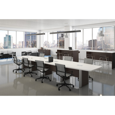 OfficeSource | Franklin Collection | Mesh Swivel Chair with Black Frame - Silver Mesh - Black – view 12