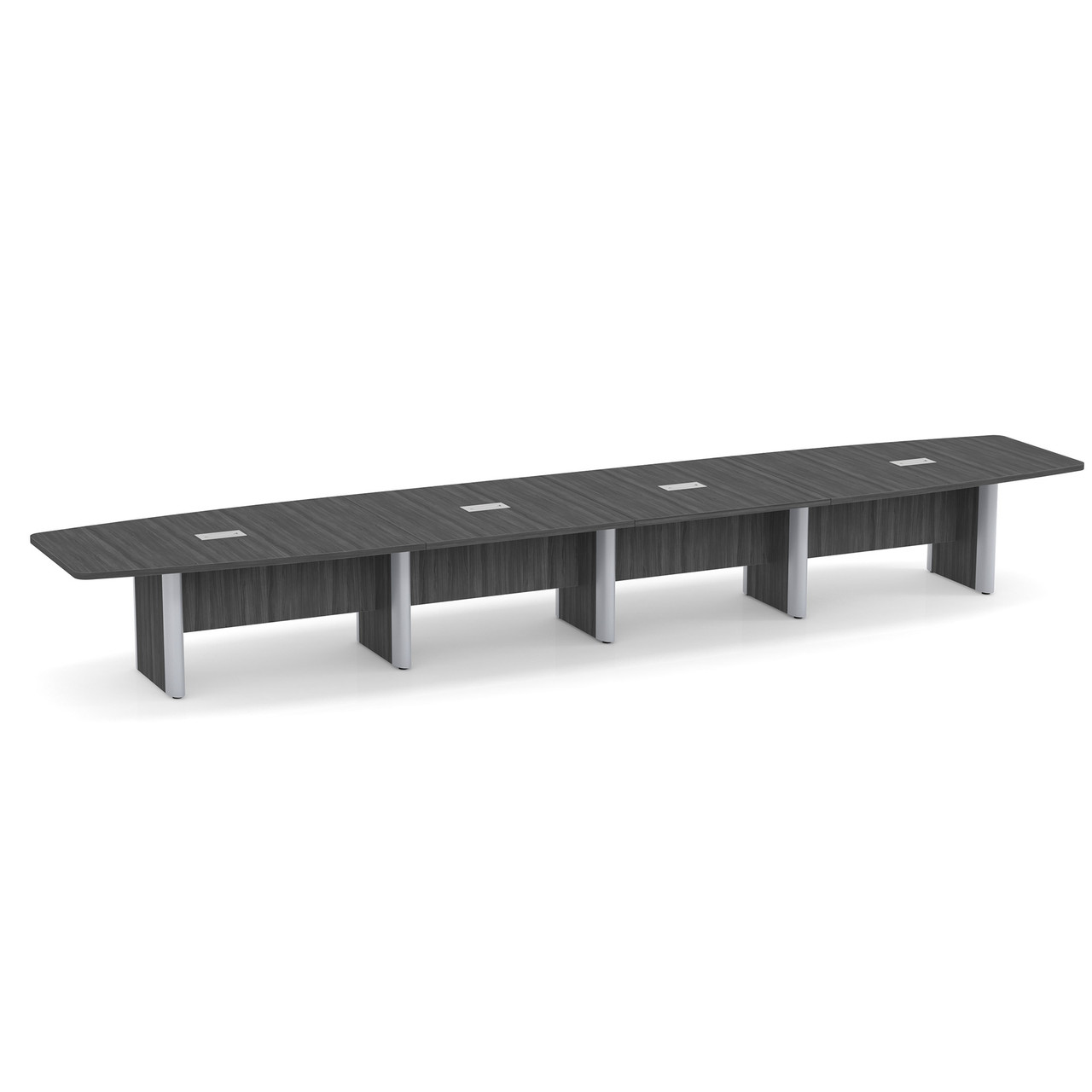 OfficeSource | OS Laminate Conference Tables | Expandable Boat Shaped Conference Table with Elliptical Base - 20'