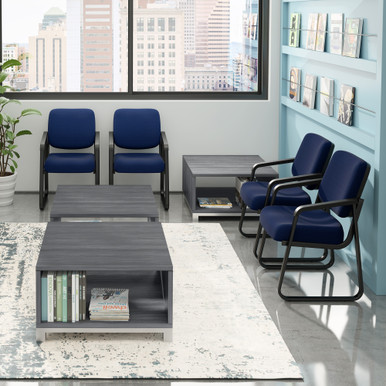 OfficeSource | Value Collection | Sled Base Guest Chair with Black Frame - Black - Black – view 11