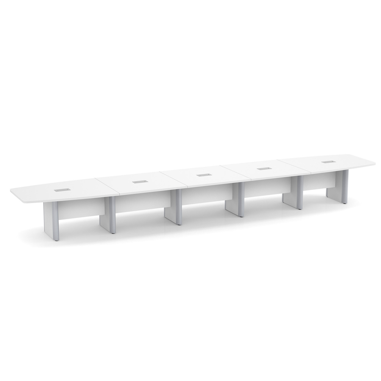 OfficeSource | OS Laminate Conference Tables | Expandable Boat Shaped Conference Table with Elliptical Base - 22'