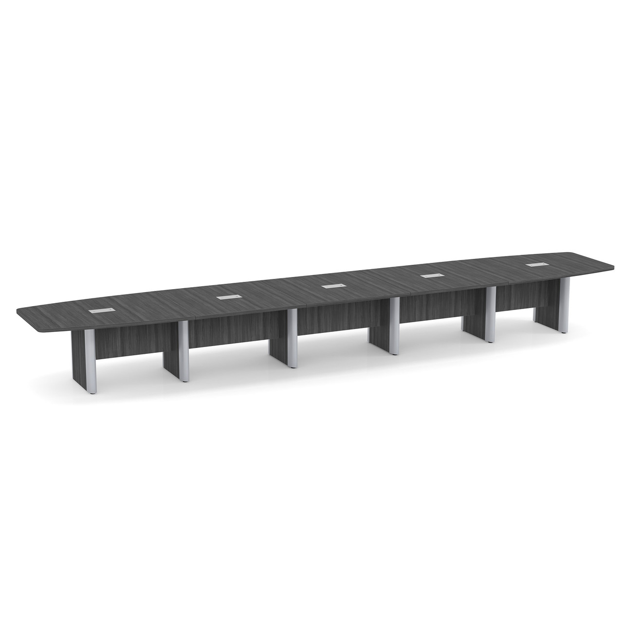 OfficeSource | OS Laminate Conference Tables | Expandable Boat Shaped Conference Table with Elliptical Base - 22'