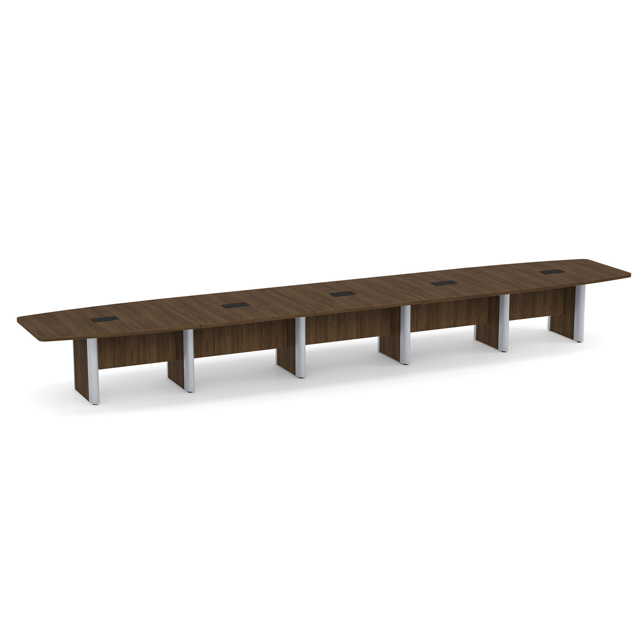 OfficeSource | OS Laminate Conference Tables | Expandable Boat Shaped Conference Table with Elliptical Base - 22'