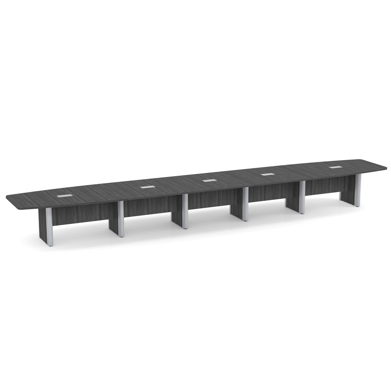OfficeSource | OS Laminate Conference Tables | Expandable Boat Shaped Conference Table with Elliptical Base - 24'