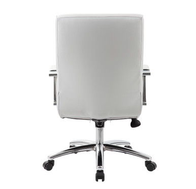 Studio Mid Back Chair with Chrome Frame - Black PU Leather - Chrome – view 22
