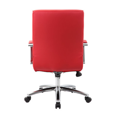 Studio Mid Back Chair with Chrome Frame - Black PU Leather - Chrome – view 15