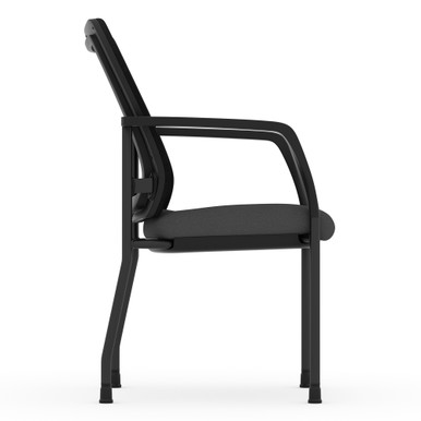 OfficeSource | CoolMesh | Mesh Back Stacking Chair - Black Antimicrobial PU Leather Seat - Black – view 10