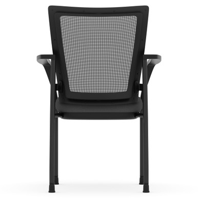 OfficeSource | CoolMesh | Mesh Back Stacking Chair - Black Antimicrobial PU Leather Seat - Black – view 11