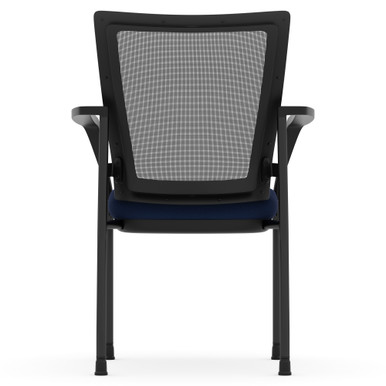 OfficeSource | CoolMesh | Mesh Back Stacking Chair - Black Antimicrobial PU Leather Seat - Black – view 15