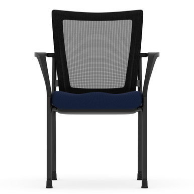 OfficeSource | CoolMesh | Mesh Back Stacking Chair - Black Antimicrobial PU Leather Seat - Black – view 16