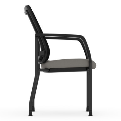 OfficeSource | CoolMesh | Mesh Back Stacking Chair - Black Antimicrobial PU Leather Seat - Black – view 20