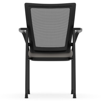 OfficeSource | CoolMesh | Mesh Back Stacking Chair - Black Antimicrobial PU Leather Seat - Black – view 21