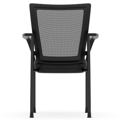 OfficeSource | CoolMesh | Mesh Back Stacking Chair - Black Antimicrobial PU Leather Seat - Black – view 25