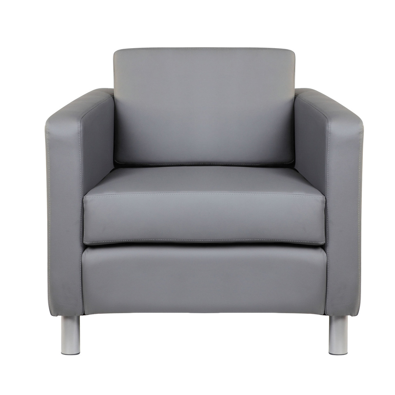 OfficeSource | Define | Club Chair with Silver Metal Legs