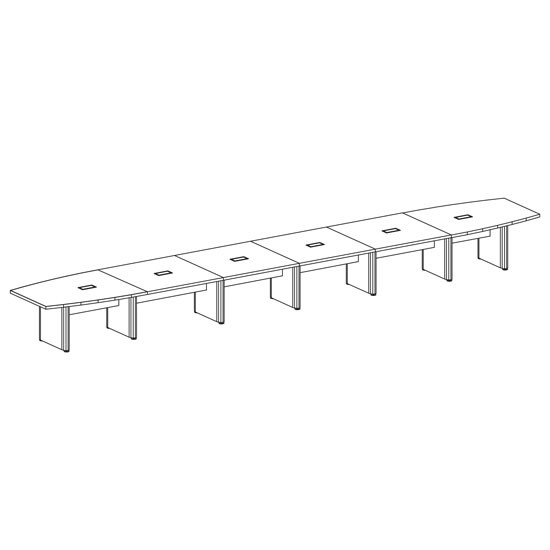 OfficeSource | OS Laminate Conference Tables |Expandable Boat Shaped Conference Table with Elliptical Base - 26'