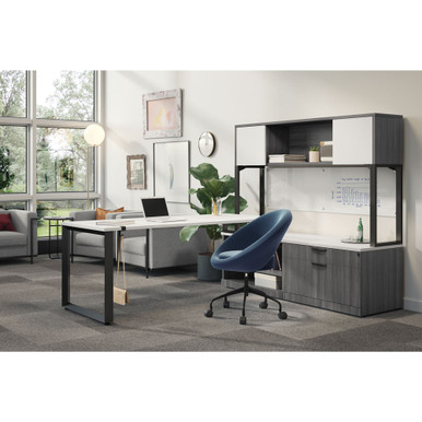 OfficeSource | Variant Collection | Beveled Style Leg Base - 29.9''W - Black – view 21