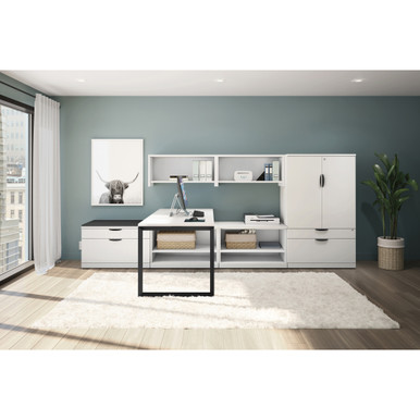 OfficeSource | Variant Collection | Beveled Style Leg Base - 29.9''W - Black – view 20