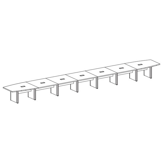 OfficeSource | OS Laminate Conference Tables | Expandable Boat Shaped Conference Table with Elliptical Base - 30'