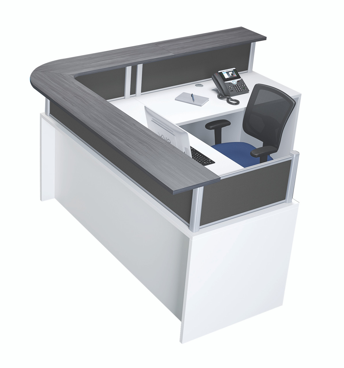 OfficeSource | Borders II | Corner Transaction Top 30"W x 12"D (Left)