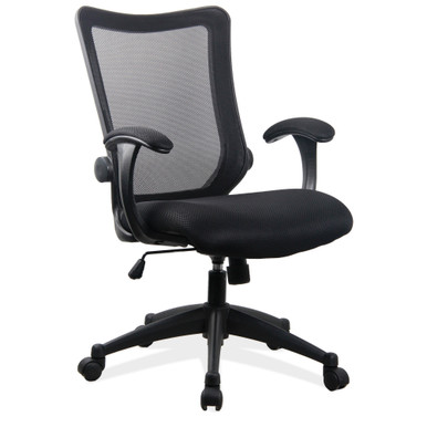 OfficeSource | Plexus | Mesh Back Task Chair with Arms and Black Base