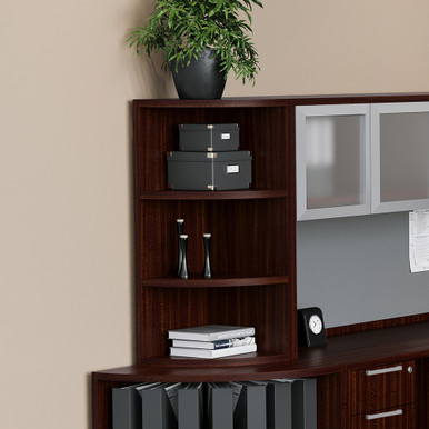 OfficeSource | OS Laminate | Corner Bookcase - Cherry – view 10