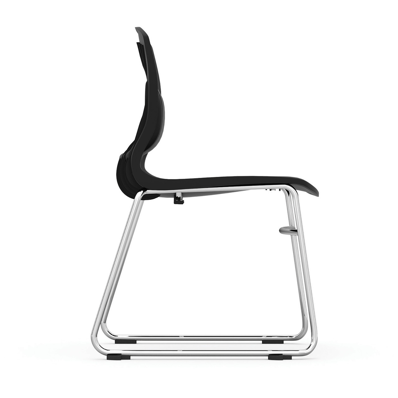 OfficeSource | Slash | Armless Sled Base Stack Chair with Chrome Frame