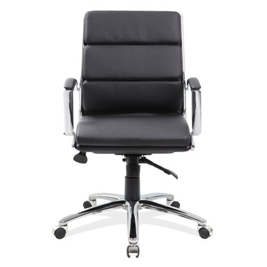 OfficeSource | Merak | Executive Mid Back with Chrome Frame - Gray PU Leather - Chrome – view 11