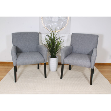 OfficeSource | Bowery | Retro Style Guest Chair with Wood Legs - Black PU Leather with Mahogany - Mahogany – view 11