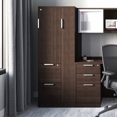 OfficeSource Storage & Wardrobe Cabinets Wardrobe Unit - Cherry – view 11