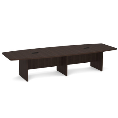 OfficeSource OS Conference Tables Boat Shaped Conference Table with Slab Base - American Elm – view 10
