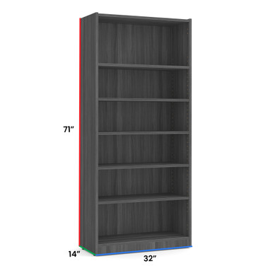 OS Laminate Bookcase - 6 Shelf - Java – view 12