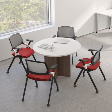 OfficeSource Conference/Multi-Purpose Tables X Base For 36'' and 42'' Round Top - Mahogany – view 13