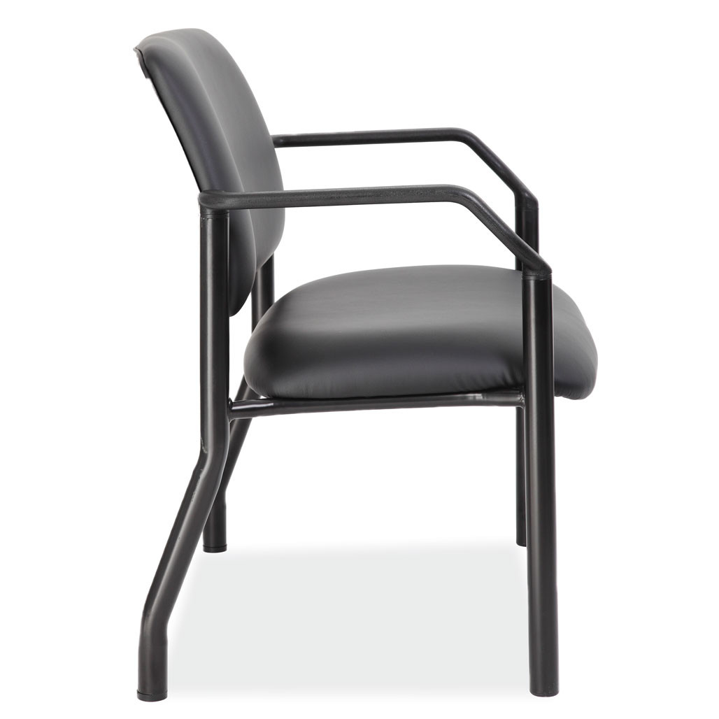 OfficeSource | Big & Tall | Guest Chair with Arms and Black Frame - 32"W