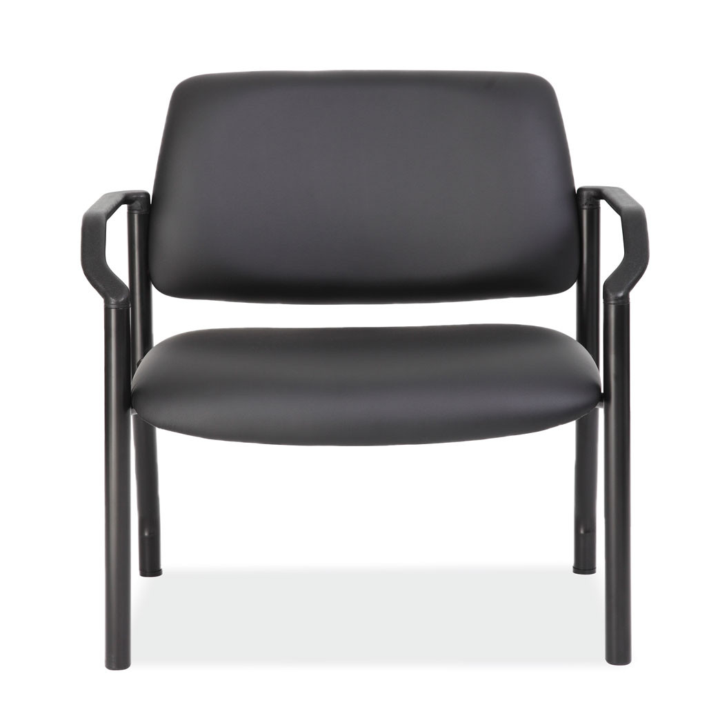 OfficeSource | Big & Tall | Guest Chair with Arms and Black Frame - 32"W