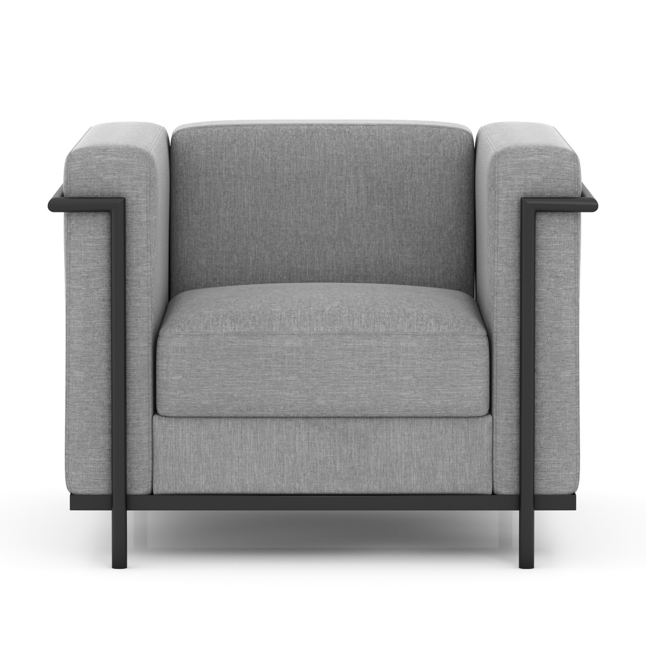 OfficeSource | Framed | Club Chair with Matte Black Metal Frame