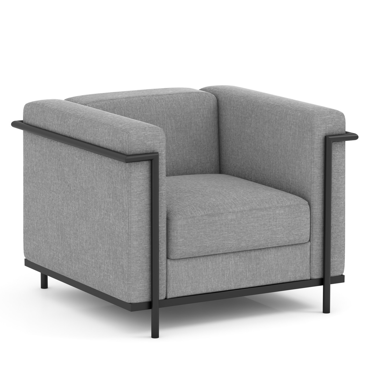 OfficeSource | Framed | Club Chair with Matte Black Metal Frame
