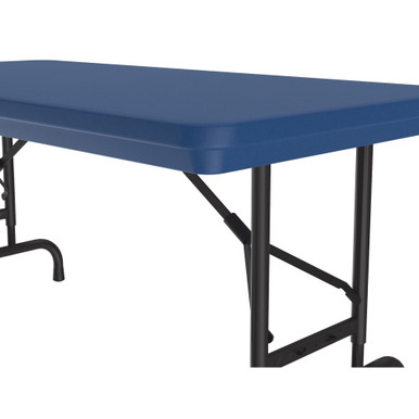 OfficeSource | Colorful Blow Mold Folding Tables | Adjustable Height Blow Mold Table - 48'' x 24'' - Red – view 11