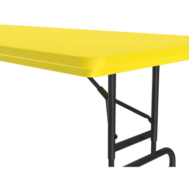 OfficeSource | Colorful Blow Mold Folding Tables | Adjustable Height Blow Mold Table - 60'' x 30'' - Blue – view 11