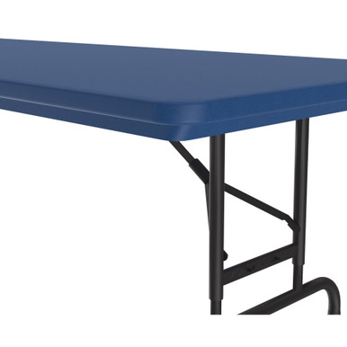 OfficeSource | Colorful Blow Mold Folding Tables | Adjustable Height Blow Mold Table - 60'' x 30'' - Blue – view 12