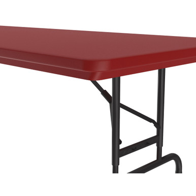 OfficeSource | Colorful Blow Mold Folding Tables | Adjustable Height Blow Mold Table - 60'' x 30'' - Blue – view 13