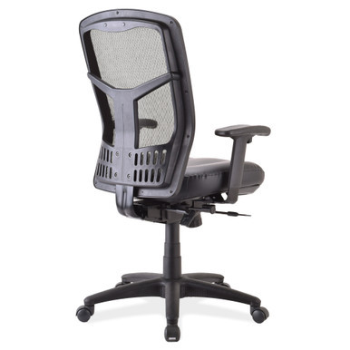 OfficeSource CoolMesh Synchro, High Back Mesh Chair with Seat Slider and Black Frame - Ash Gray Antimicrobial Fabric Seat - Black – view 10