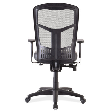 OfficeSource CoolMesh Synchro, High Back Mesh Chair with Seat Slider and Black Frame - Ash Gray Antimicrobial Fabric Seat - Black – view 11