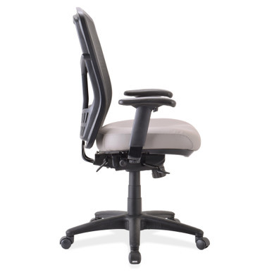 OfficeSource CoolMesh Synchro, High Back Mesh Chair with Seat Slider and Black Frame - Ash Gray Antimicrobial Fabric Seat - Black – view 14