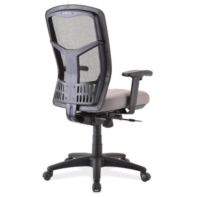 OfficeSource CoolMesh Synchro, High Back Mesh Chair with Seat Slider and Black Frame - Ash Gray Antimicrobial Fabric Seat - Black – view 15