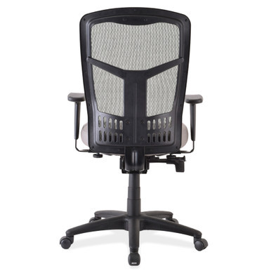 OfficeSource CoolMesh Synchro, High Back Mesh Chair with Seat Slider and Black Frame - Ash Gray Antimicrobial Fabric Seat - Black – view 16