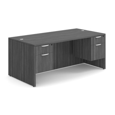 OfficeSource OS Laminate Collection Double 3/4 Pedestal Desk - 71'' x 36''