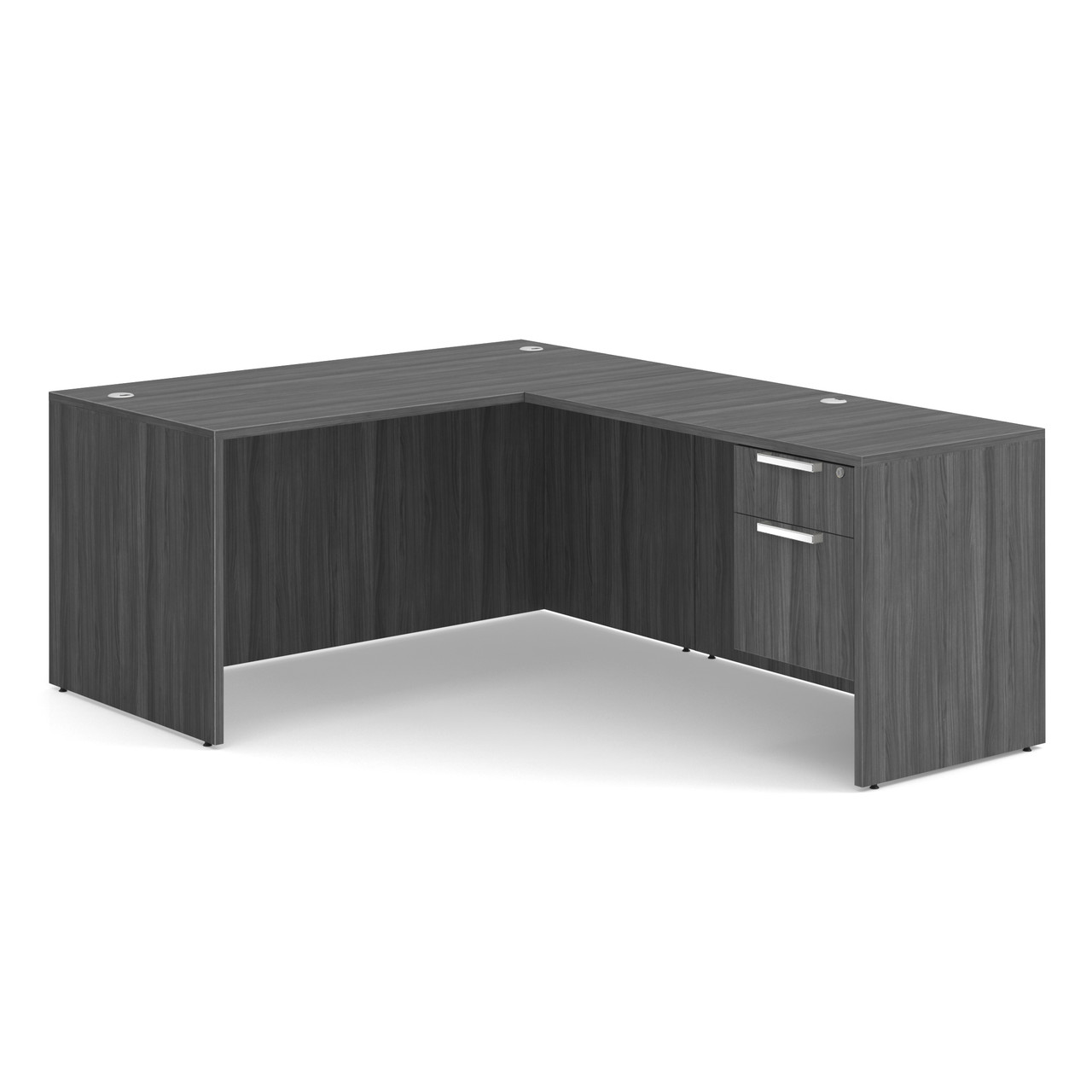 OfficeSource OS Laminate Collection Single 3/4 Pedestal "L" Desk - 60" x 30"