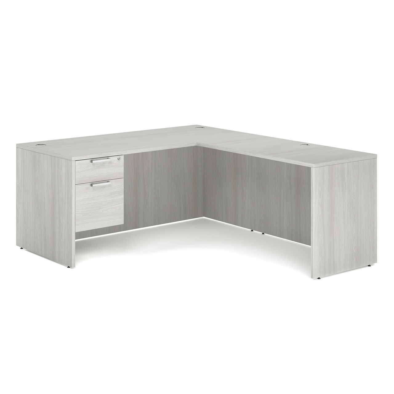 OfficeSource OS Laminate Collection Single 3/4 Pedestal "L" Desk - 66" x 30"